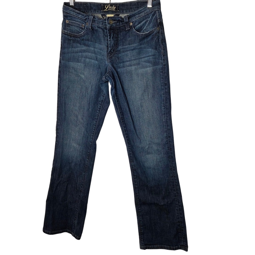 Lucky Brand Easy Rider Bootcut Jeans 27 Mid Rise Stretch Dark Wash‎ Y2K